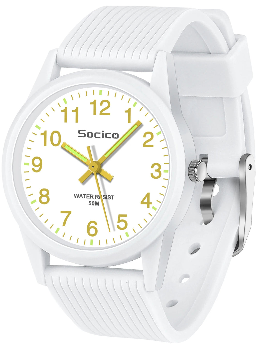SOCICO Kids Analog Watch for Girls and Boys with Soft Band Learning Time 50M Waterproof Gift for Ages 4-12