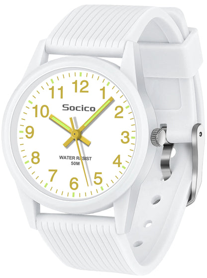 SOCICO Kids Analog Watch for Girls and Boys with Soft Band Learning Time 50M Waterproof Gift for Ages 4-12