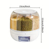 Kitchen Storage Box Rice Dispenser 360-Degree Rotating Moisture-Proof Food Container