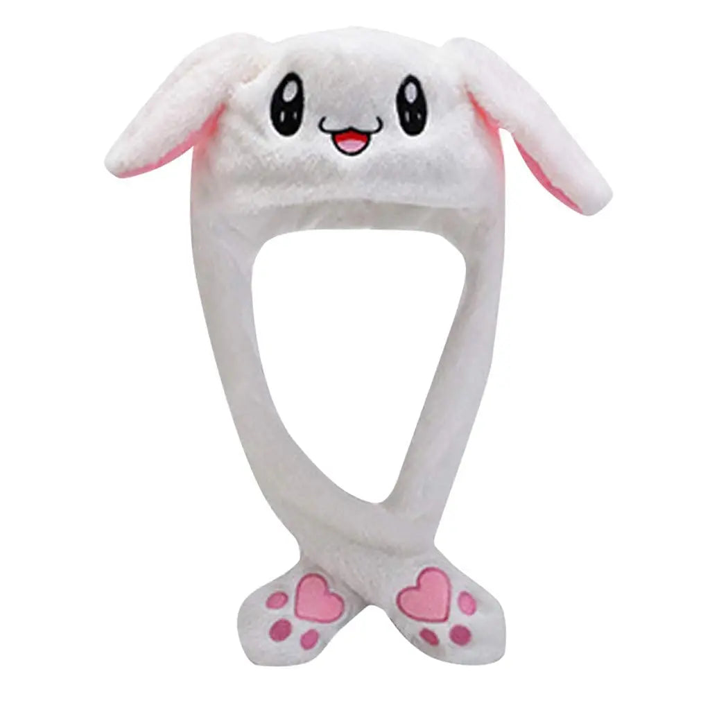 Plush Bunny Headband with Popping Ears – Interactive Rabbit Hairband for Kids & Adults, Approx. 58 cm (22.8 in)