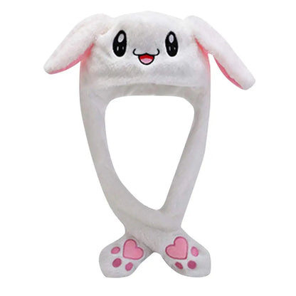 Plush Bunny Headband with Popping Ears – Interactive Rabbit Hairband for Kids & Adults, Approx. 58 cm (22.8 in)