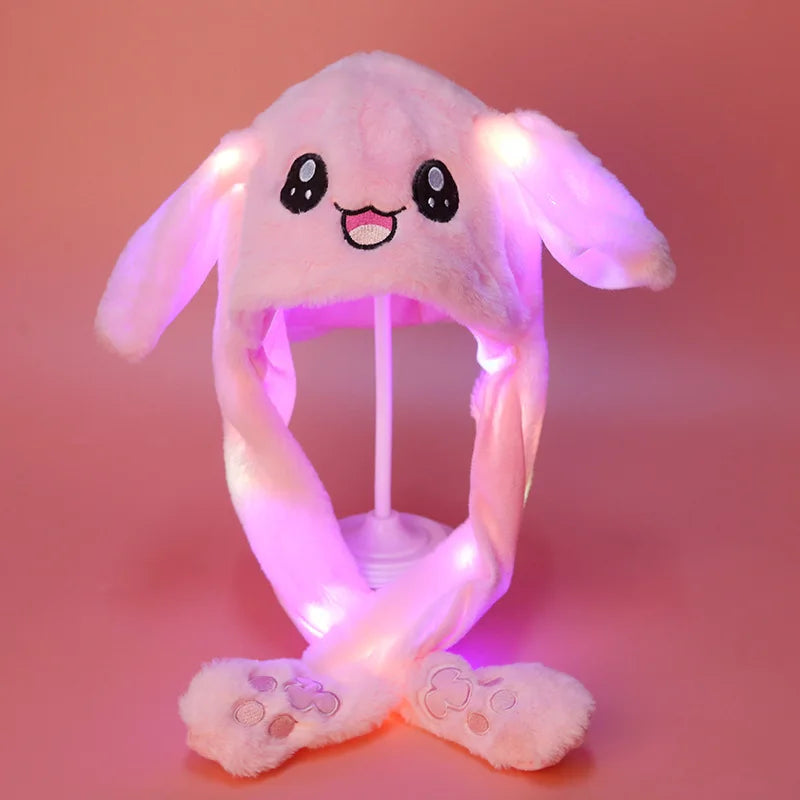 Plush Bunny Headband with Popping Ears – Interactive Rabbit Hairband for Kids & Adults, Approx. 58 cm (22.8 in)
