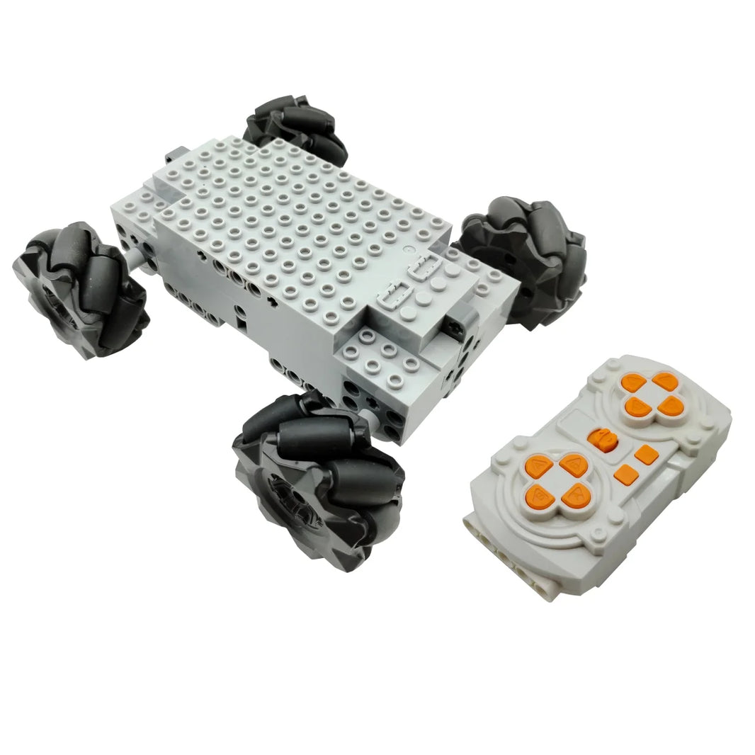 Technical MOC EV3 4WD RC Vehicle with Mecanum Wheels – Educational Building Blocks Toy