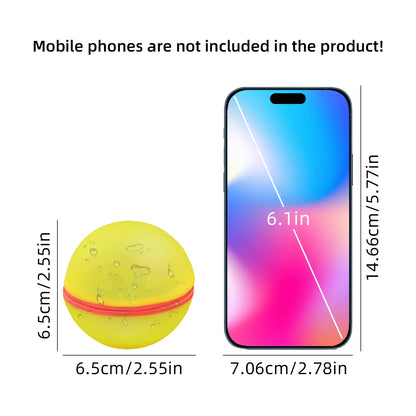 Reusable Self-Sealing Water Balloons with Quick Fill and Magnetic Suction Closure Large 6.5cm