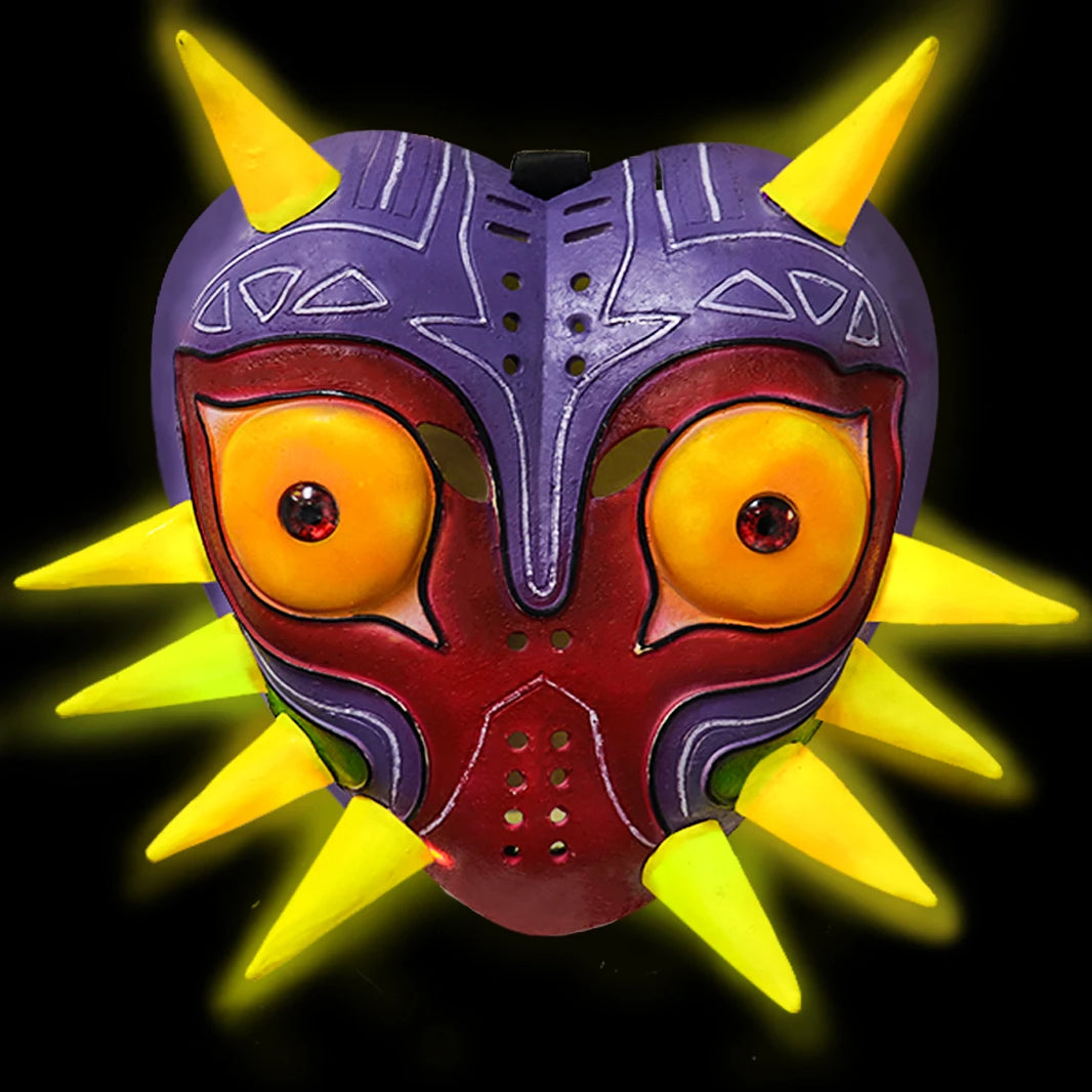Majora's Mask LED Latex Full-Face Cosplay Mask – Zelda-Inspired Halloween Prop for Adults