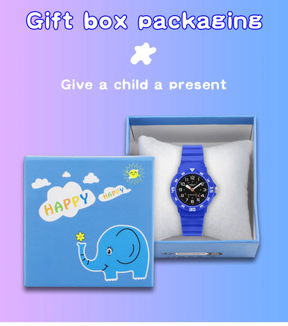 SOCICO Children’s Analog Watch for Girls and Boys Soft Strap Waterproof Easy-to-Read Learn Time Wristwatch Gift