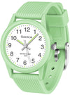 SOCICO Kids Analog Watch for Girls and Boys with Soft Band Learning Time 50M Waterproof Gift for Ages 4-12