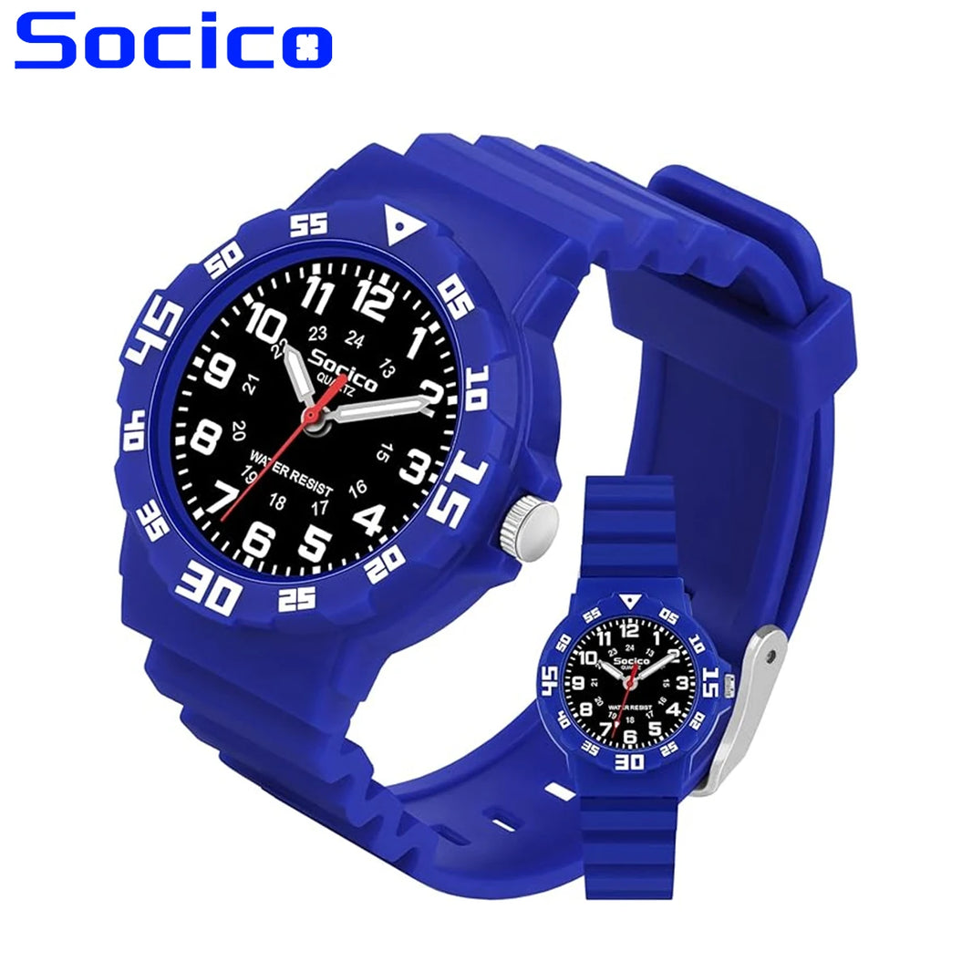 SOCICO Children’s Analog Watch for Girls and Boys Soft Strap Waterproof Easy-to-Read Learn Time Wristwatch Gift