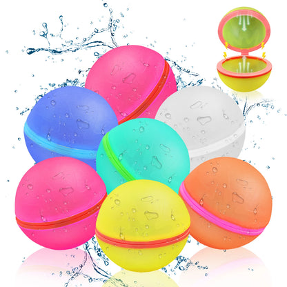 Reusable Self-Sealing Water Balloons with Quick Fill and Magnetic Suction Closure Large 6.5cm