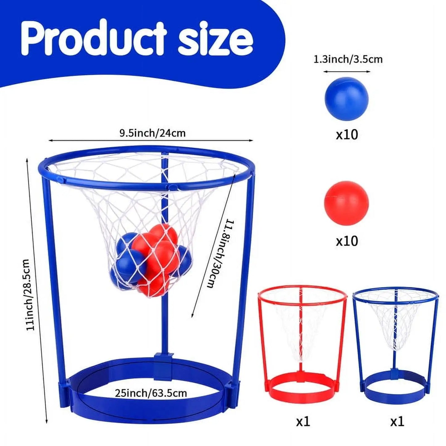2-Pack Head Hoop Basketball Party Game – Adjustable Net Headband with 20 Balls, Fun Gift for Kids and Adults, Birthday Party Game