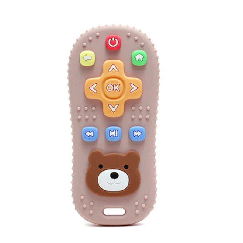 TYRY.HU 1Pc Baby Silicone Teether - Remote Control Shape, Rodent Gum Pain Relief, Sensory Educational Teething Toy for Kids
