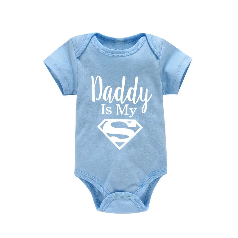 Newborn Baby Romper – "Daddy Is My Hero" Funny Print Bodysuit – Cute & Casual Infant Jumpsuit for Baby Boys & Girls