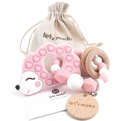 Cartoon Animal BPA-Free Silicone Teether - Food-Grade Silicone Teething Toy for Kids | DIY Teething & Christmas Gift Decor