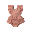 Baby Girl Summer Ruffle Romper – Sleeveless Cotton Jumpsuit Outfit (Newborn to 24 Months, Sunsuit)