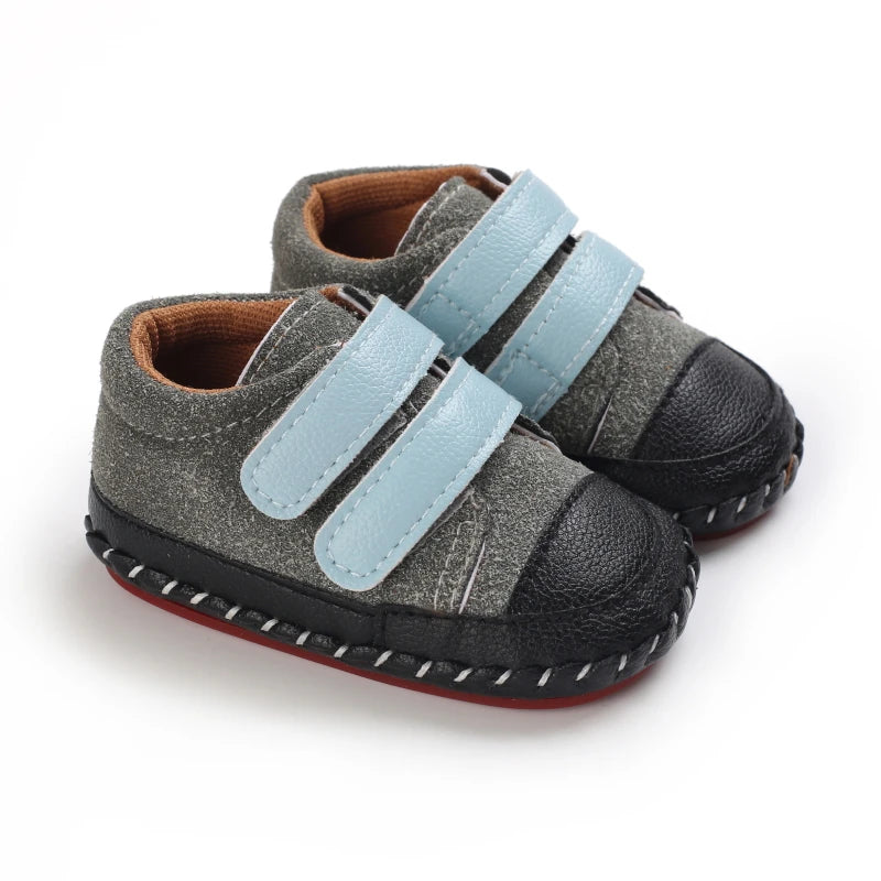 HAIZHIW Newborn Baby Boy & Girl Leather Shoes – Infant First Walkers, Non-Slip Rubber Toddler Retro Shoes (0-18M)