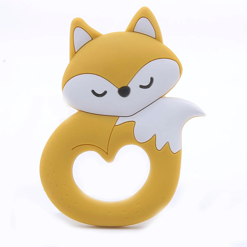 Cartoon Animal BPA-Free Silicone Teether - Food-Grade Silicone Teething Toy for Kids | DIY Teething & Christmas Gift Decor