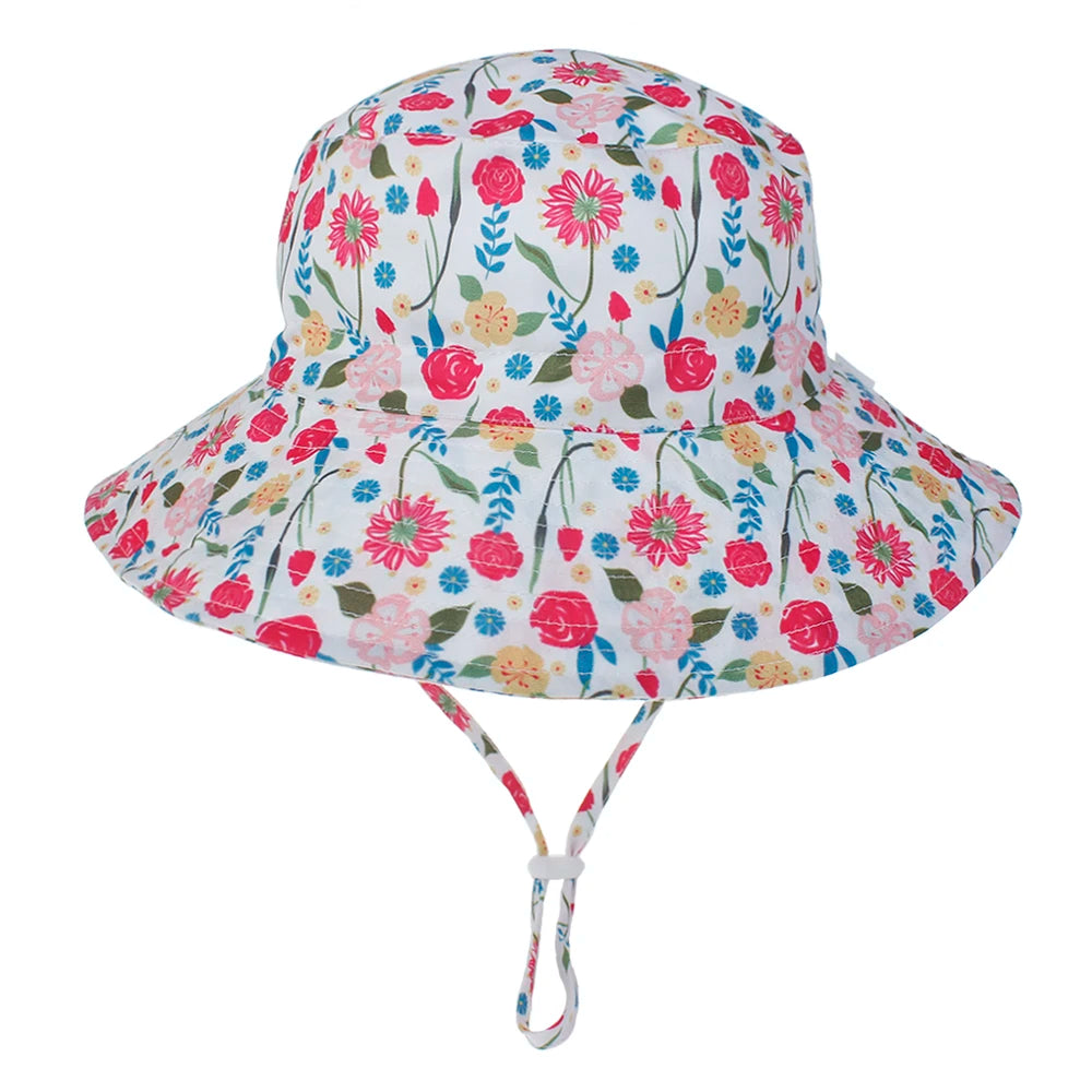 Kids UPF50+ Bucket Sun Hat with Adjustable Chin Strap — Baby & Toddler Beach Hat, 46–54 cm (18.1–21.3 in) for Ages 0–8, Unisex