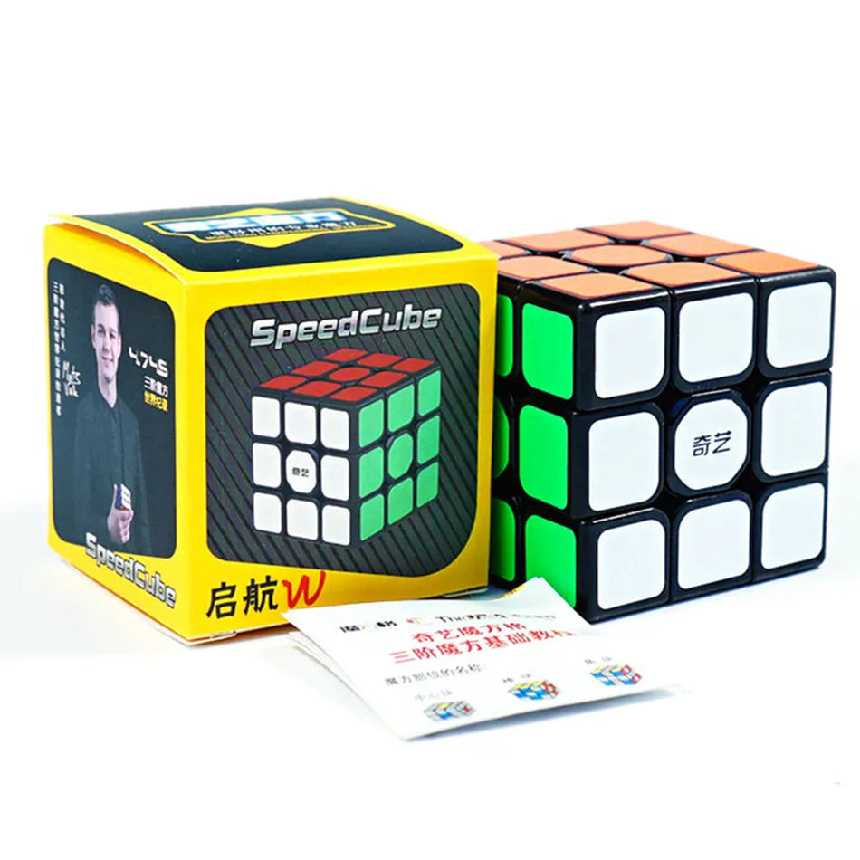 QIYI Speed Magic Cube 3x3x3, 4x4x4, 5x5x5 Puzzle with Black Stickers, Educational Learning Cubo Magico Toy for Kids