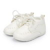 Meckior New Baby Shoes – Retro Leather Boy & Girl Toddler Shoes, Anti-Slip Rubber Sole First Walkers Crib Shoes