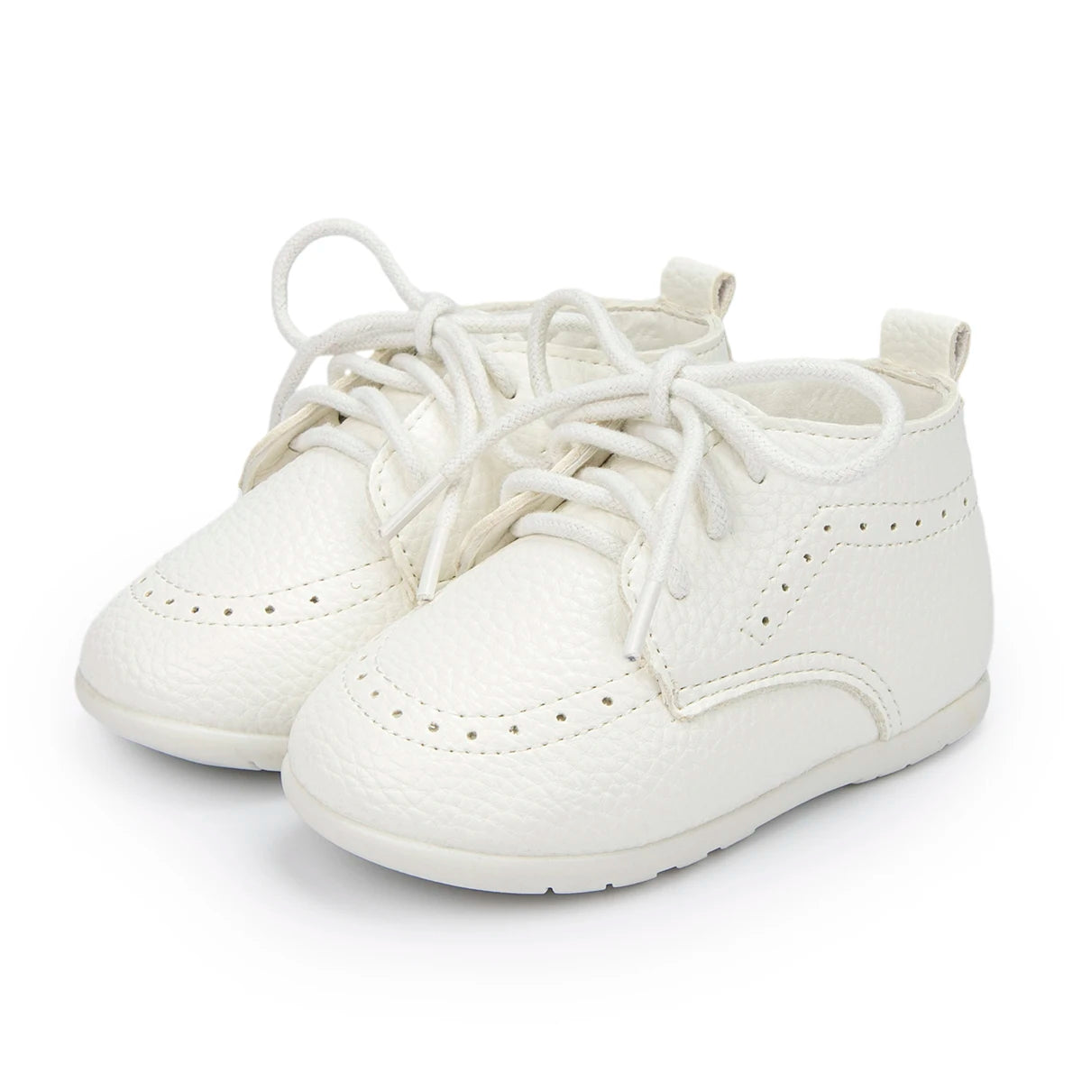 Meckior New Baby Shoes – Retro Leather Boy & Girl Toddler Shoes, Anti-Slip Rubber Sole First Walkers Crib Shoes