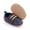 PU Leather Baby Boy First Walker Shoes - Non-Slip Rubber Sole Retro Crib Shoes (3/6/9/12/18M)