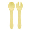 Feeding Wooden Handle Silicone Spoon for Baby – Training Utensils for Solid Foods – Kids' Manipulative Ability Development – Safe and Durable Children's Tableware