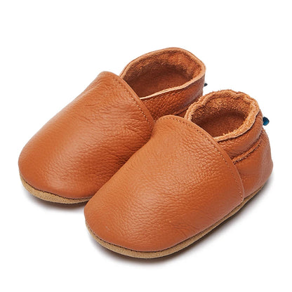 Genuine Leather Soft Unisex Baby Shoes – Slip-On Moccasins in Various Colors for Infants