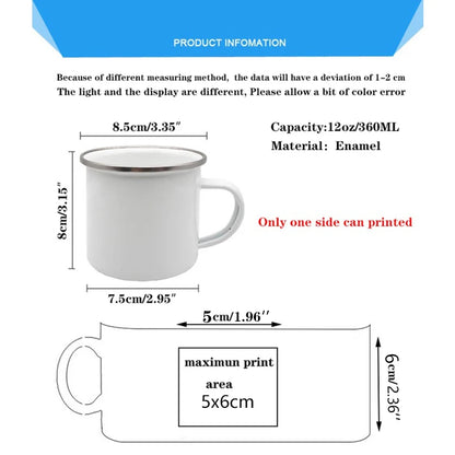 Cartoon Excavator Enamel Kids Mug for Ages 1-8 - 3.14in x 3.35in Breakfast & Cocoa Cup, Boys Birthday Gift