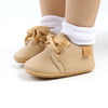PU Leather Baby Boy First Walker Shoes - Non-Slip Rubber Sole Retro Crib Shoes (3/6/9/12/18M)