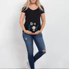 Summer Funny Cartoon Print Maternity T-Shirt | Pink Plus-Size Short Sleeve Tops | Pregnant Women Hot Sale T-Shirts