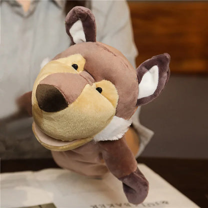 Plush Animal Hand Puppets, Dinosaur Lion Giraffe Tiger Rabbit Dog Duck Frog Gift Toy