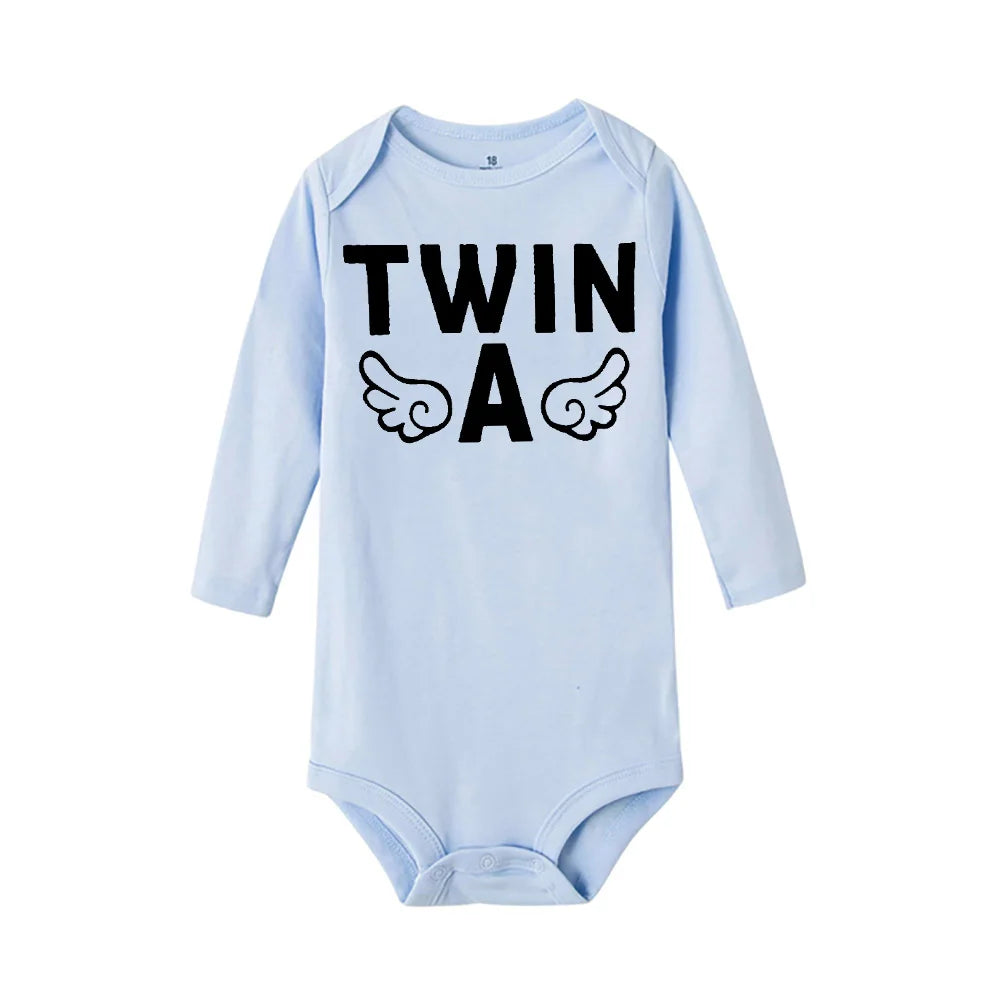 4-Color Newborn Baby Bodysuits – Long Sleeve Infant Jumpsuits for Twin Brothers & Sisters, Cozy Winter Outfit for Boys & Girls