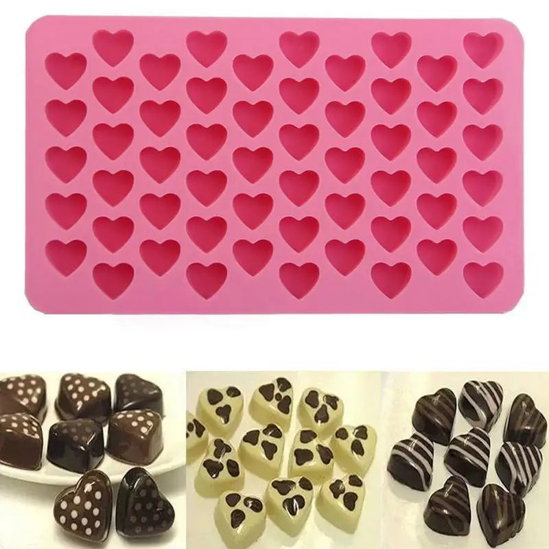 Mini Heart Silicone Mold Ice Cube Tray for Chocolate Fondant and Baking