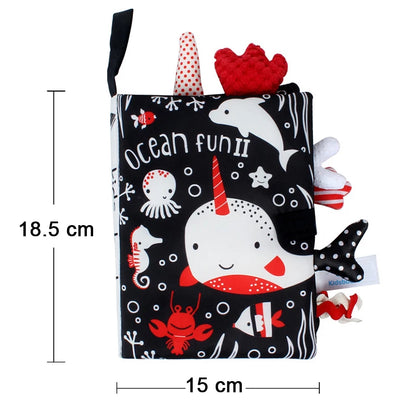 New Baby Toys - Cartoon Animals Tail Cloth Book, Educational Ringed Paper Cloth Book, Enlightenment Toy for Babies 0-12 Months