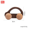 Beech Wood Car Teether – BPA-Free Wooden Baby Teething Toy, Montessori Cartoon Car, Eco-Friendly Baby Shower Gift