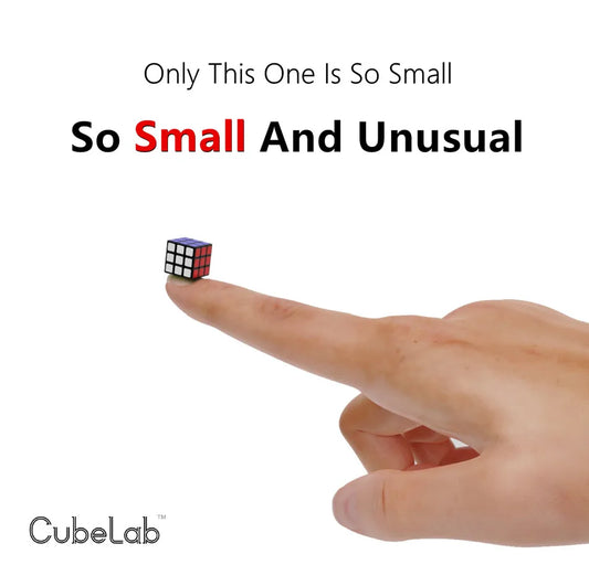 Cubelab 1cm Mini Magic Cube, Tiny 3x3 Professional Speed Cube, Magic Cube Puzzle in Blue, Pink, Black, Toy for Children & Kids Gift