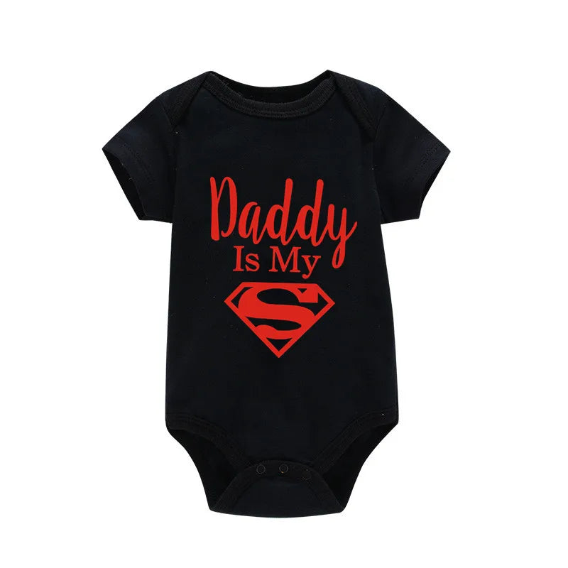 Newborn Baby Romper – "Daddy Is My Hero" Funny Print Bodysuit – Cute & Casual Infant Jumpsuit for Baby Boys & Girls
