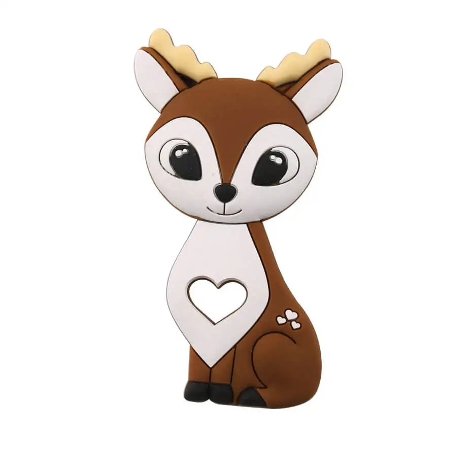 Cartoon Animal BPA-Free Silicone Teether - Food-Grade Silicone Teething Toy for Kids | DIY Teething & Christmas Gift Decor