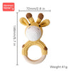1pc Baby Wooden Teether - Crochet Giraffe Rattle Toy, BPA-Free Wood Rodent Rattle | Baby Mobile Gym Educational Toy