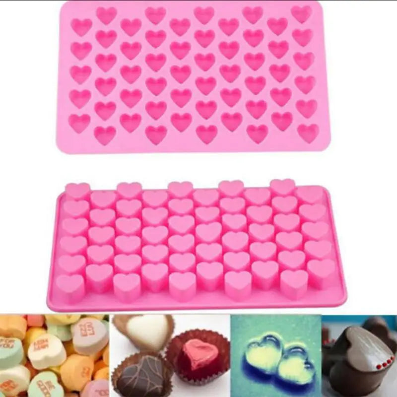Mini Heart Silicone Mold Ice Cube Tray for Chocolate Fondant and Baking