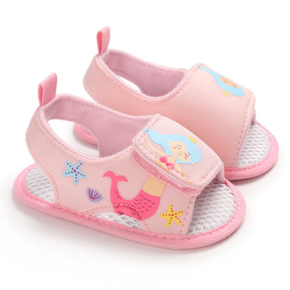 Summer Newborn Infant Baby Girls Princess First Walker Shoes – Soft Sole Sandals & Beach Slippers