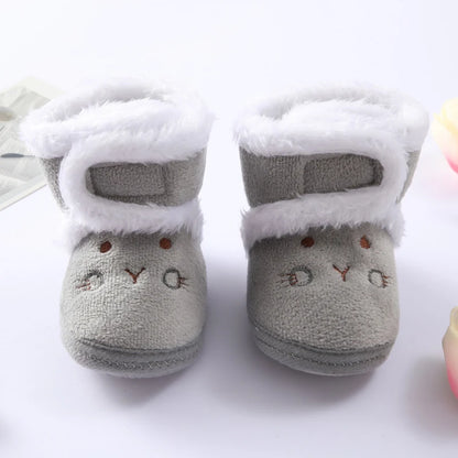 Baywell Winter Warm Fur Snow Boots Baby Booties Anti-slip Infant Boys Bootie Shoes 0-18 Month