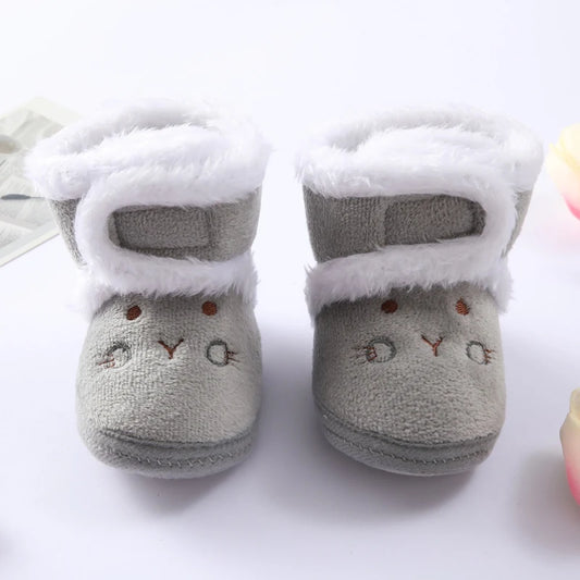Baywell Winter Warm Fur Snow Boots Baby Booties Anti-slip Infant Boys Bootie Shoes 0-18 Month