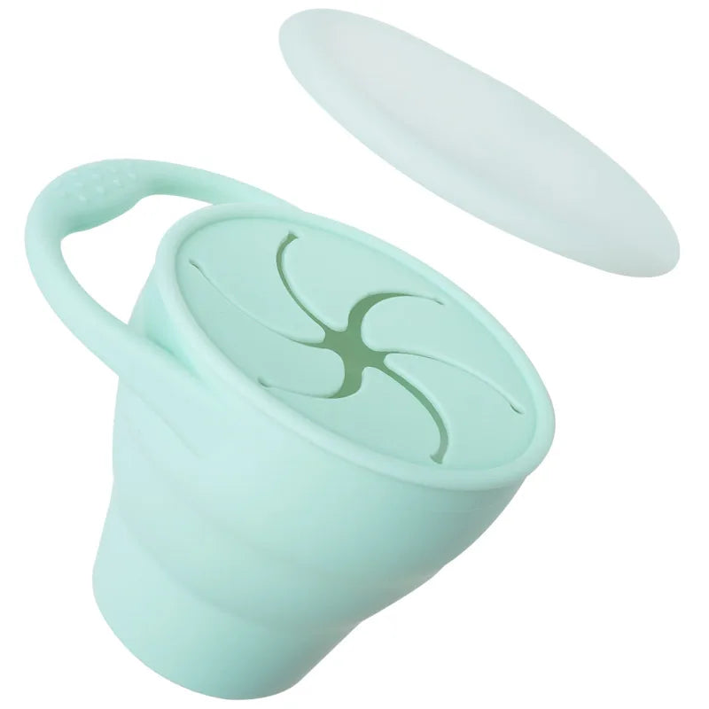 New Color Baby Silicone Snack Cup - Handheld Portable Food Storage, Foldable & Anti-Drop Snack Container for Babies