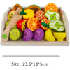 Wooden Magnetic Fruit & Vegetable Cutting Set - Pretend Play Kitchen Montessori Toy for Kids