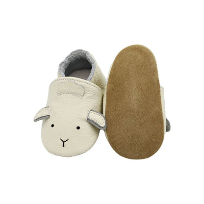 Baby Leather Casual Crib Shoes – First Steps Educational Walkers for Toddler Boys & Girls, Animal Sneakers for Newborns