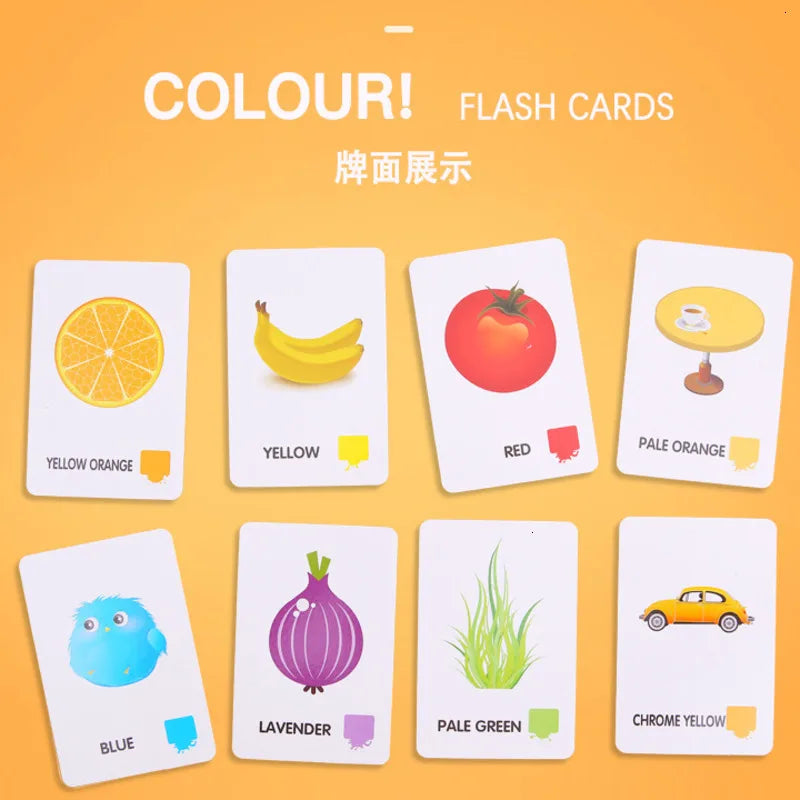 36Pcs Kids Cognition Cards - Shape, Animal, Color Teaching Baby English Learning Word Cards, Educational Montessori Gift