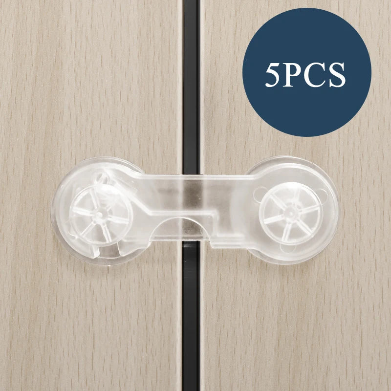 5PCS Child Safety Lock Baby Drawer Lock Baby Safety Home Child Protection Cabinet Anti-pinch Refrigerator Lock Buckle