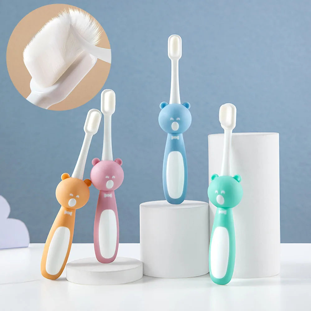 Toothbrush for Kids Colorful Lovely Cartoon Modeling, Soft Bristles Children’s Toothbrush with Cartoon Handle, Tongue Scraper Coating
