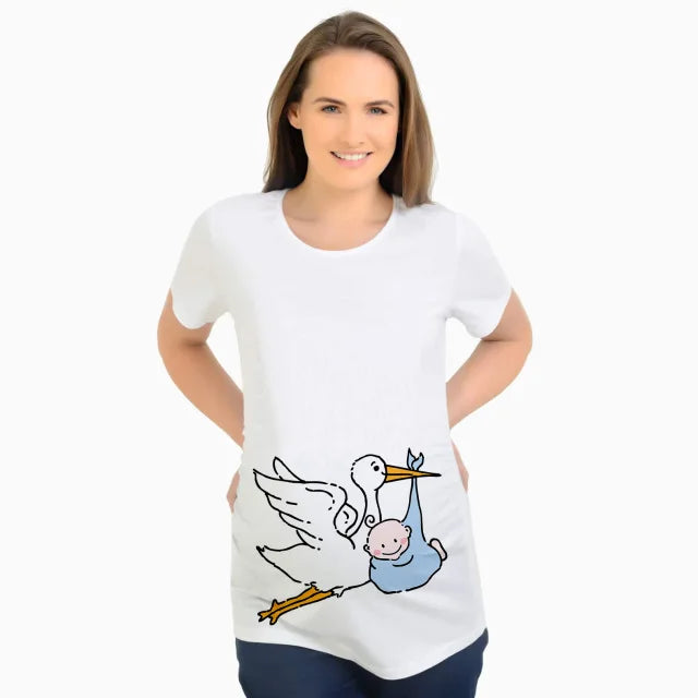 See You Soon Summer Tees Women T-shirts Slim Maternity Funny Letter Tops O-Neck Pregnancy T-shirts for Pregnant Women